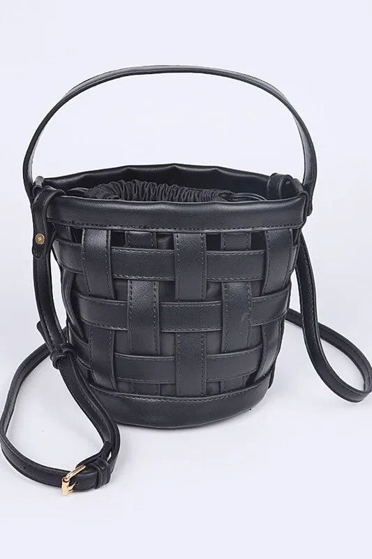 2 in 1 Open Weaved Bucket Swing Bag