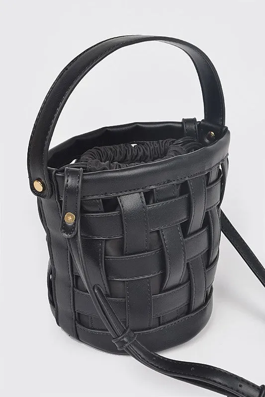 2 in 1 Open Weaved Bucket Swing Bag