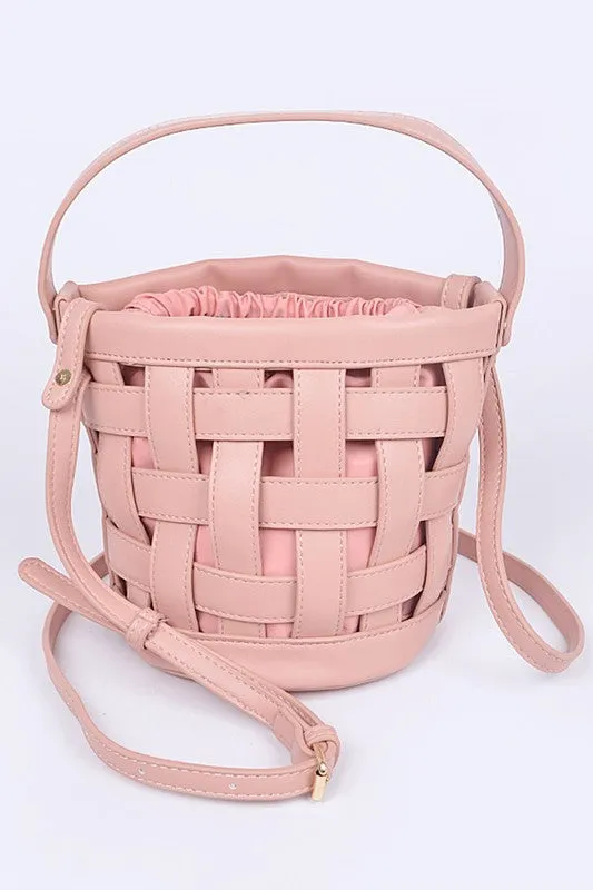 2 in 1 Open Weaved Bucket Swing Bag