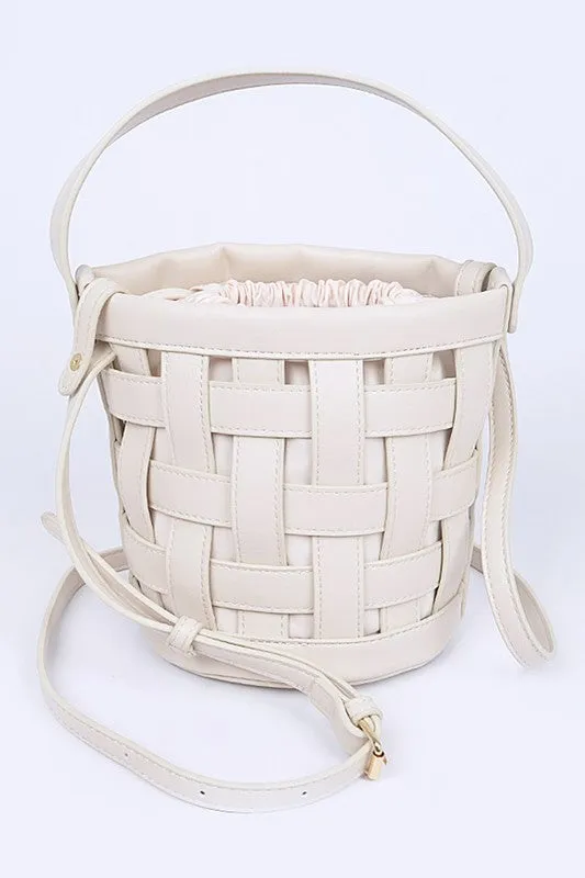 2 in 1 Open Weaved Bucket Swing Bag
