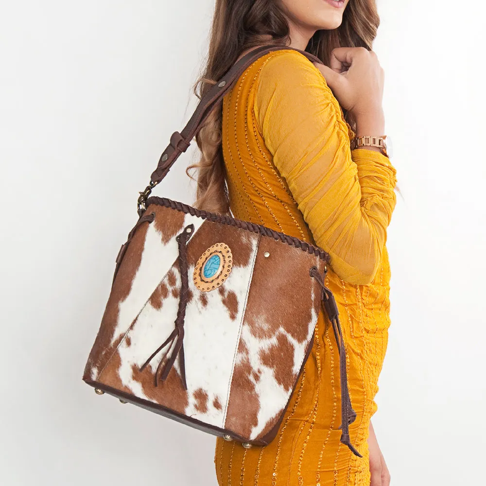 American Darling ADBGD160B Bucket Hair On Genuine Leather women bag western handbag purse