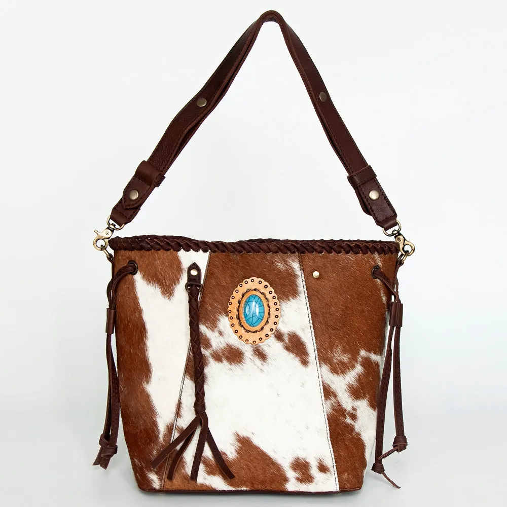 American Darling ADBGD160B Bucket Hair On Genuine Leather women bag western handbag purse