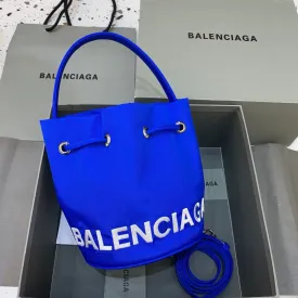 Balen Le Cagole Medium Bucket Bag In Blue, For Women,  Bags 11.8in/30cm