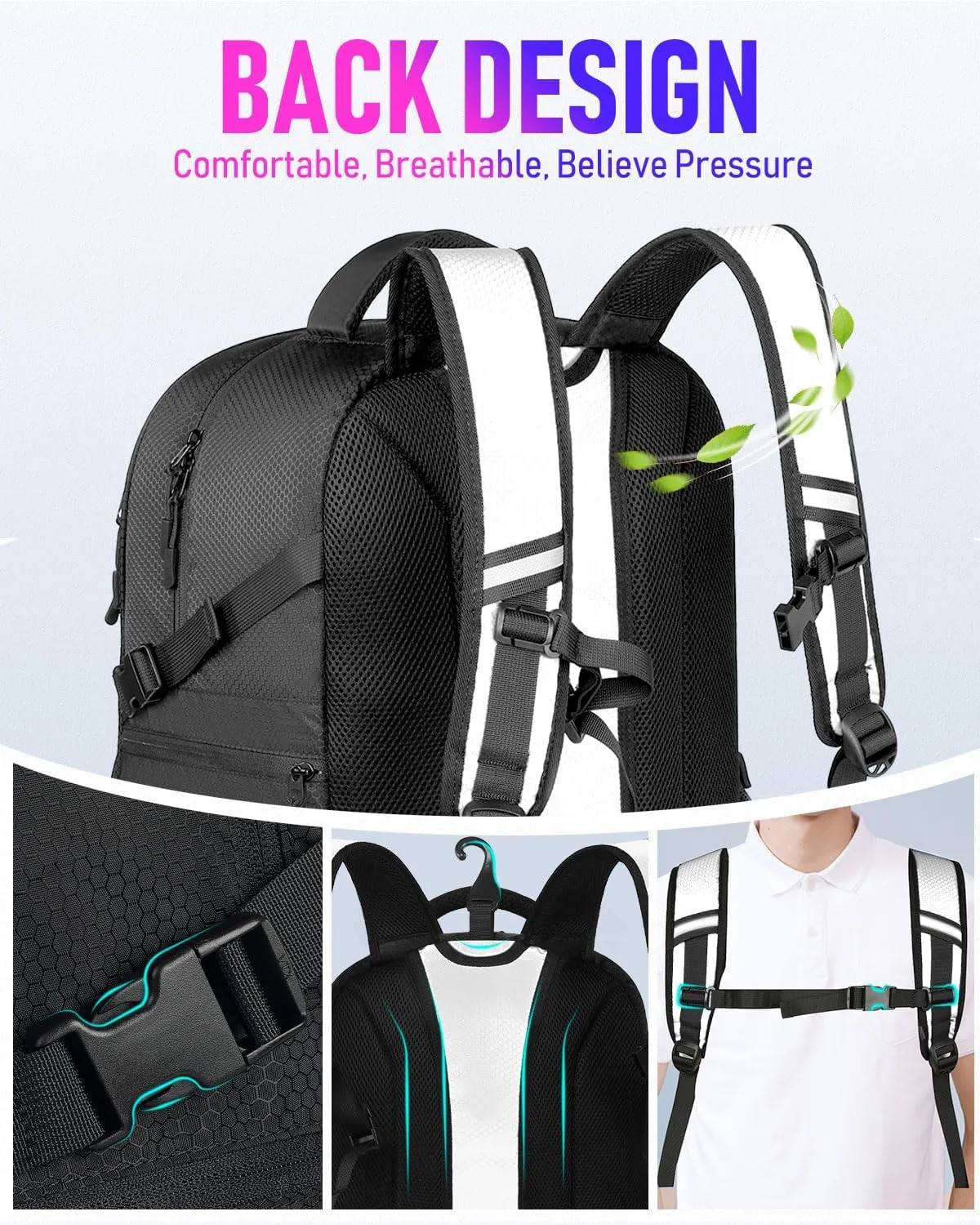 Basketball Bag Backpack with Ball Holder Shoes Compartment, Large Basketball Accessories Sports Bag