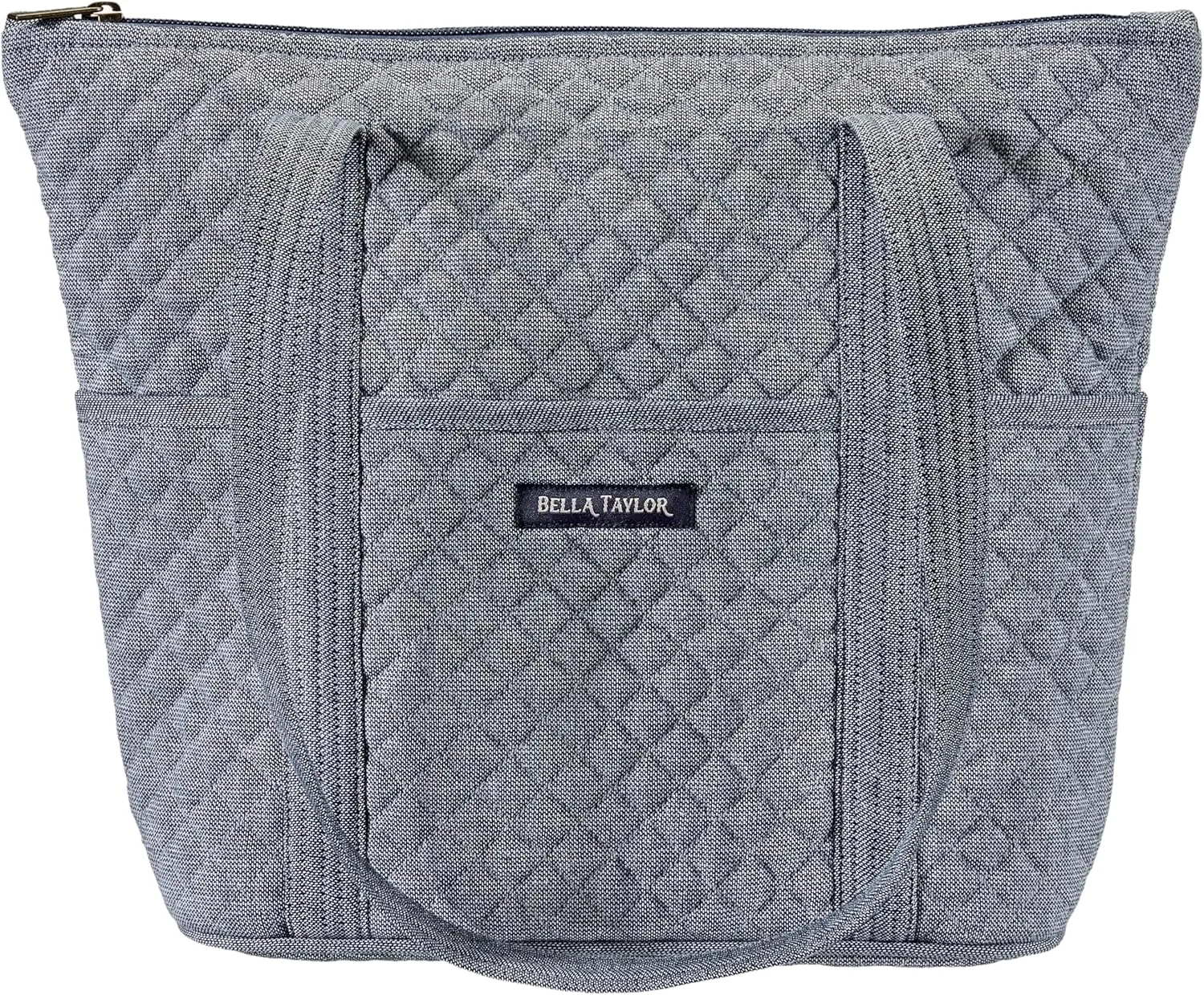Bella Taylor Slim Card Wallet for Women | Quilted Cotton Fabric Zip Around Credit Card Wallet with RFID Protection | Farmhouse Star