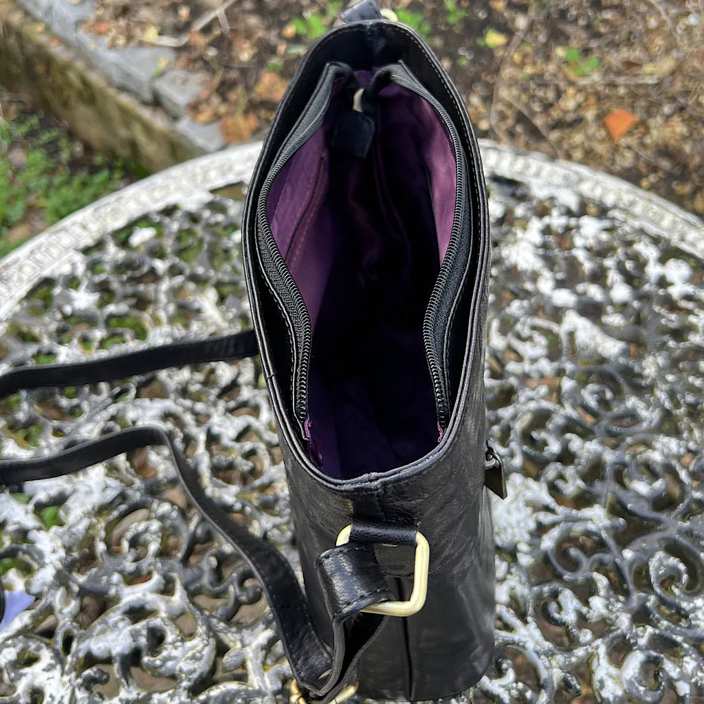 Black Bucket Style 'Abigail' Leather Shoulder Bag