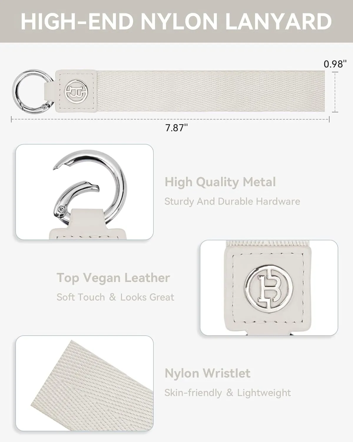 BOSTANTEN Small Wallet for Women RFID Slim Leather Card Holder Wristlet Wallet With Zipper Pocket White