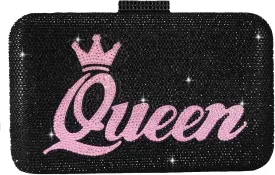 Boutique De FGG Luxury Crystal Evening Bags Crown & Queen Clutch Purse for Wedding Party Rhinestone Handbags