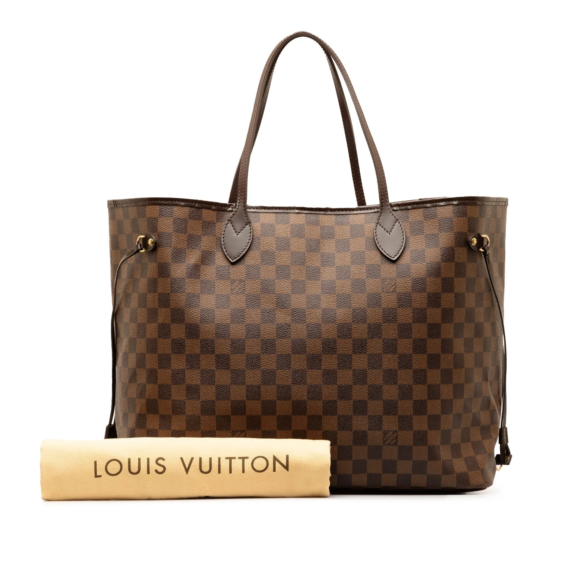 Brown Louis Vuitton Damier Ebene Neverfull GM Tote Bag