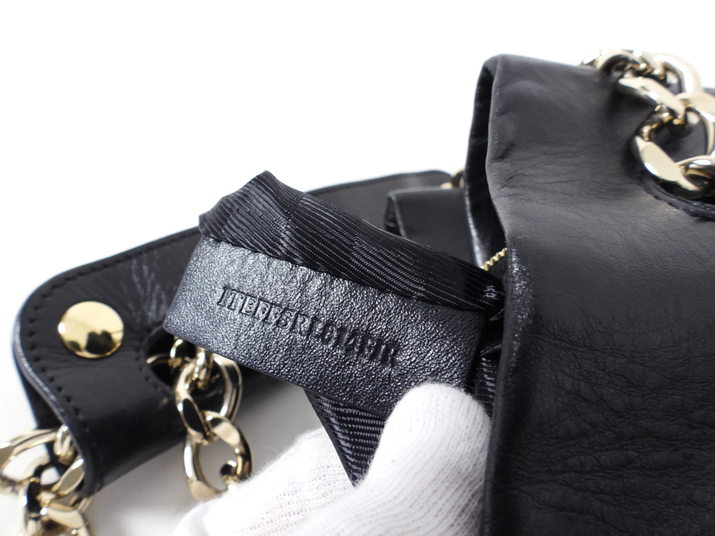 Burberry Black Leather Quilt Drawstring Chain Bucket Bag
