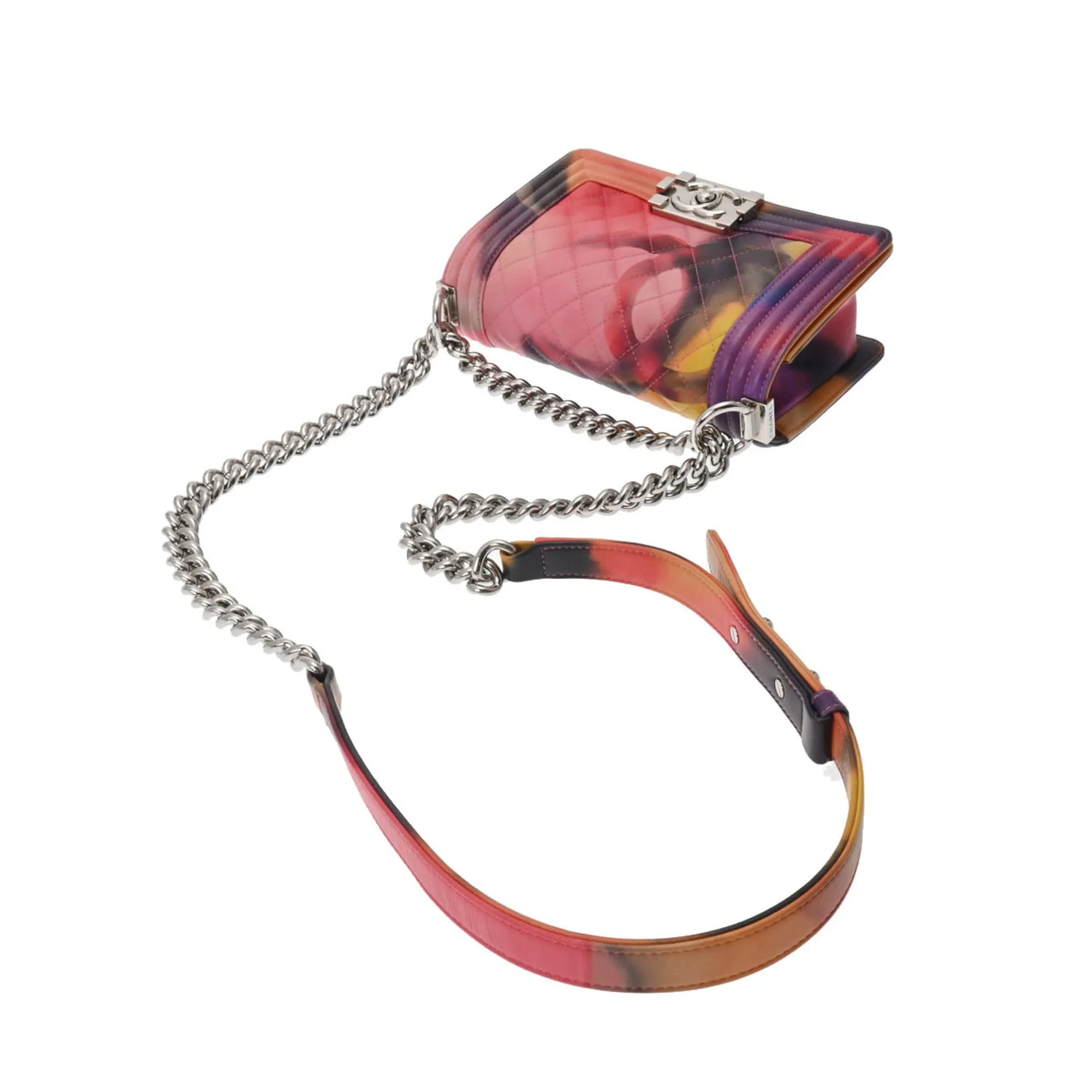 Chanel Boy  Chain Shoulder Marble Ladies Lambskin Bag