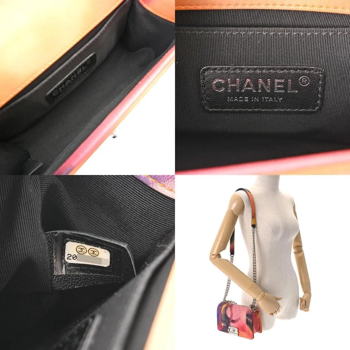 Chanel Boy Chainshoulder 7.9' Marble -