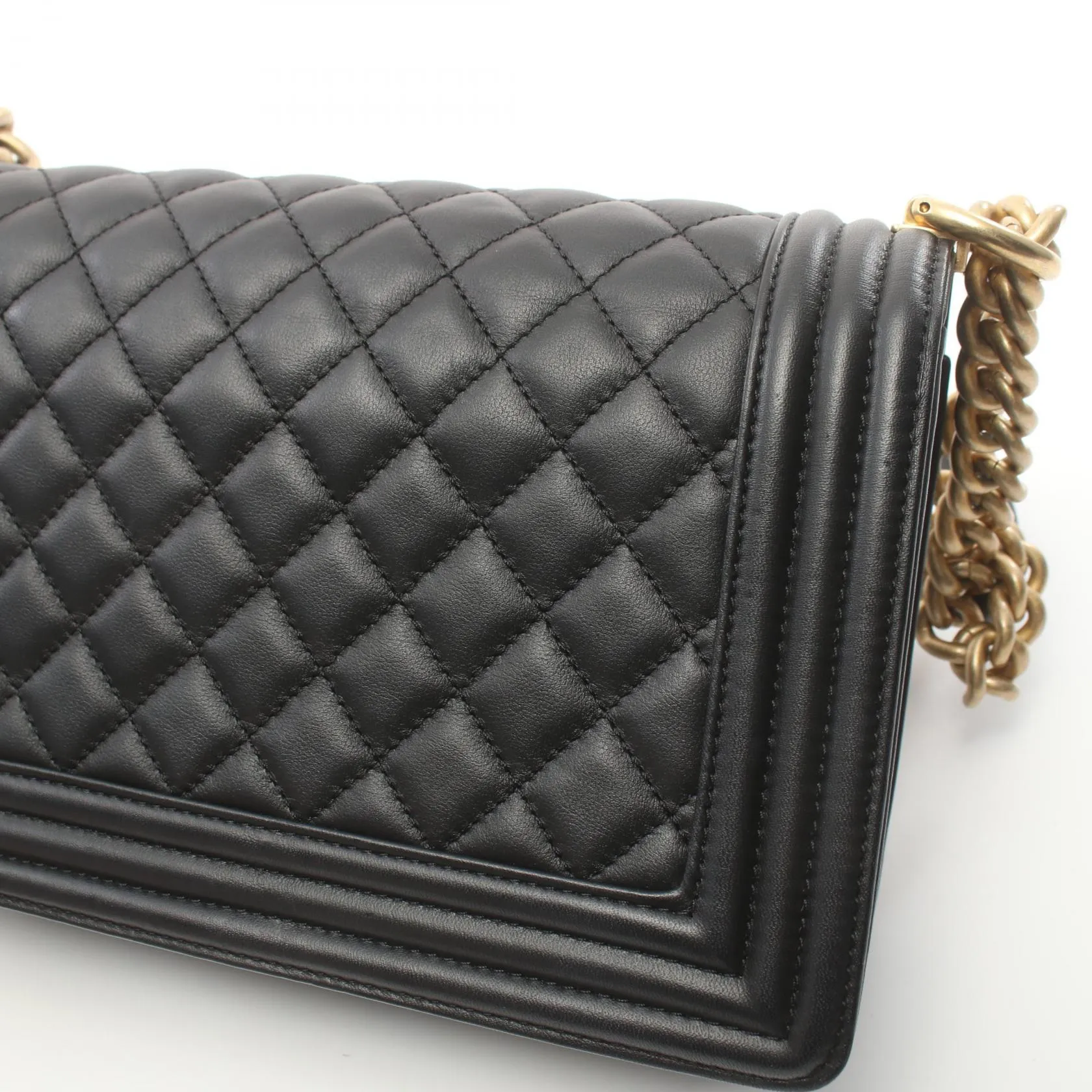 Chanel Boy Matelasse Shoulder Bag Black