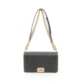 Chanel Boy Matelasse Shoulder Bag Black
