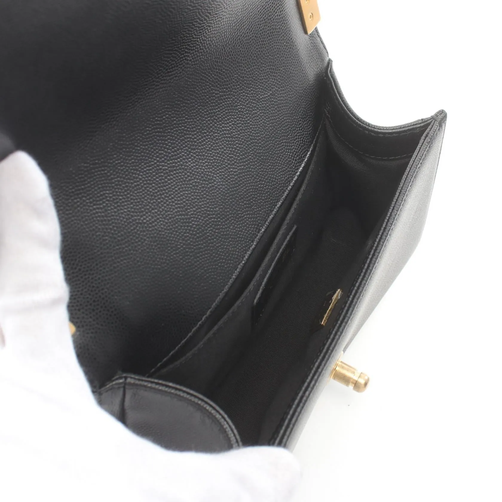 Chanel Boy Small Chevron Shoulder Bag Black