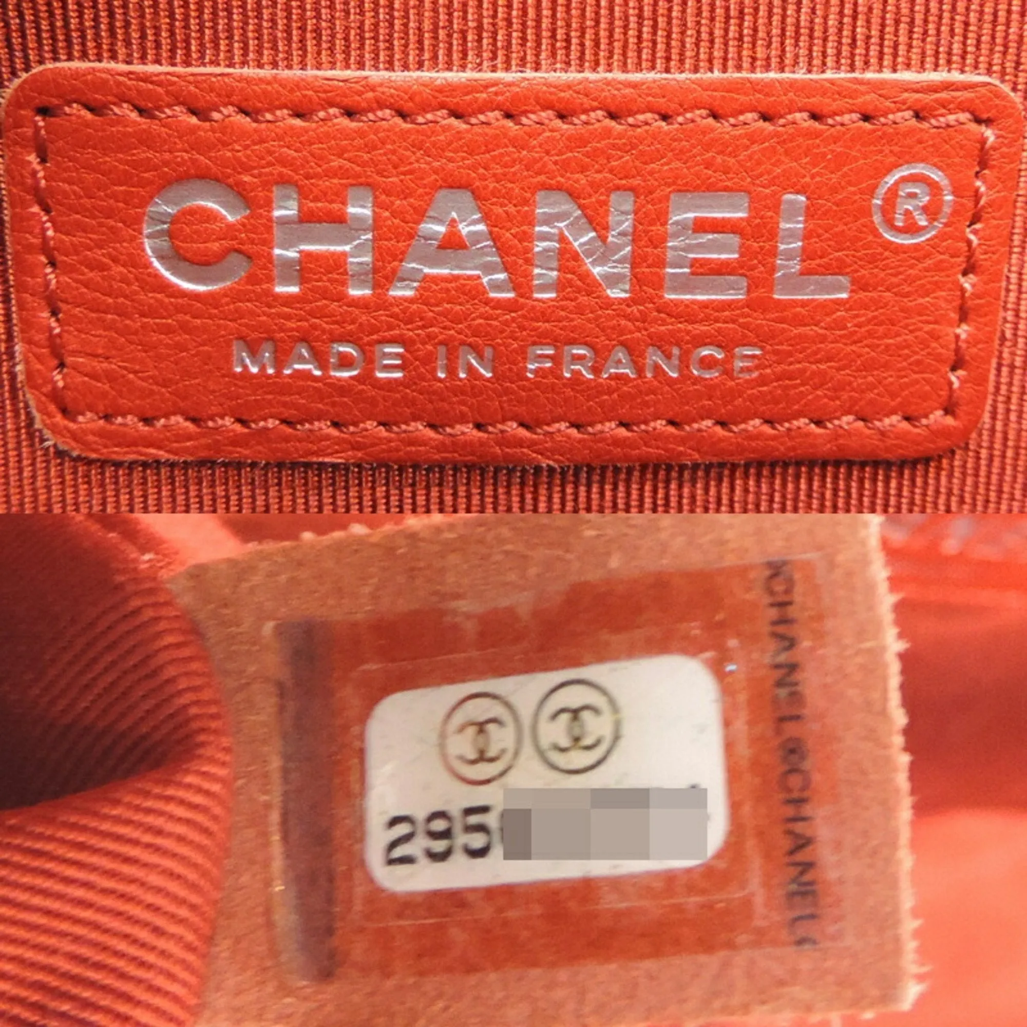 CHANEL Boy V Stitch Chain Shoulder Women's Bag A67086 Caviar Skin Red