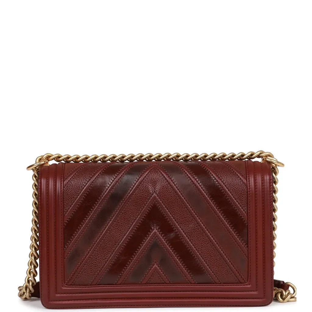 CHANEL CHEVRON QUILTED LAMBSKIN BOY BAG NEW MEDIUM
