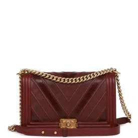 CHANEL CHEVRON QUILTED LAMBSKIN BOY BAG NEW MEDIUM