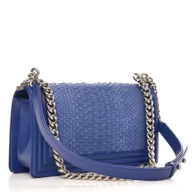 CHANEL MATTE MEDIUM PYTHON BOY FLAP BAG