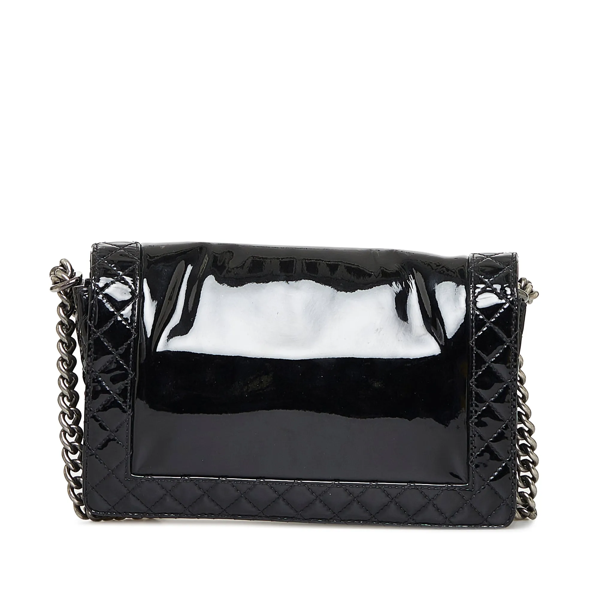 CHANEL Medium Patent Reverso Boy Flap Crossbody Bag