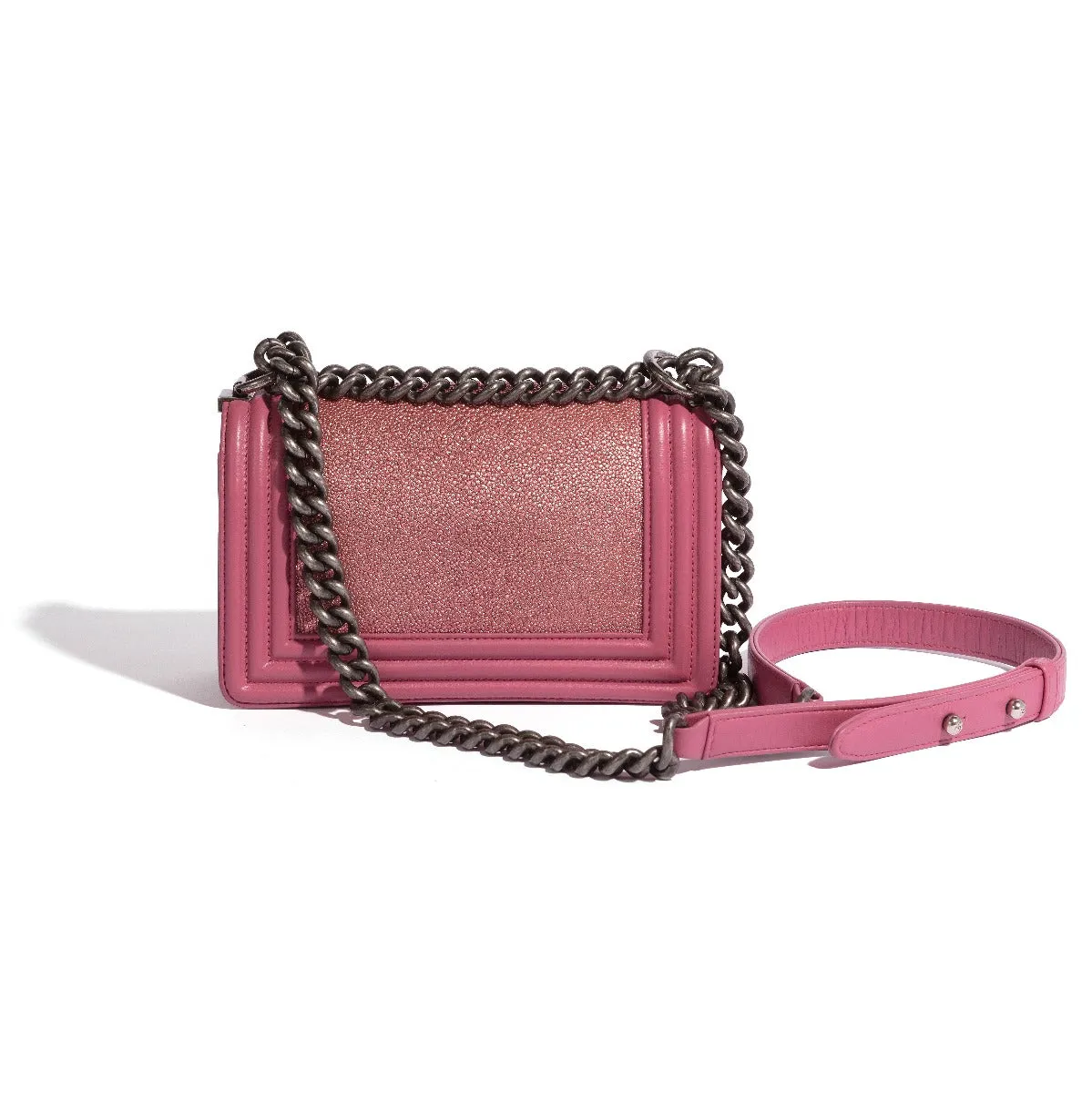 CHANEL Pink Leather Le Boy Bag