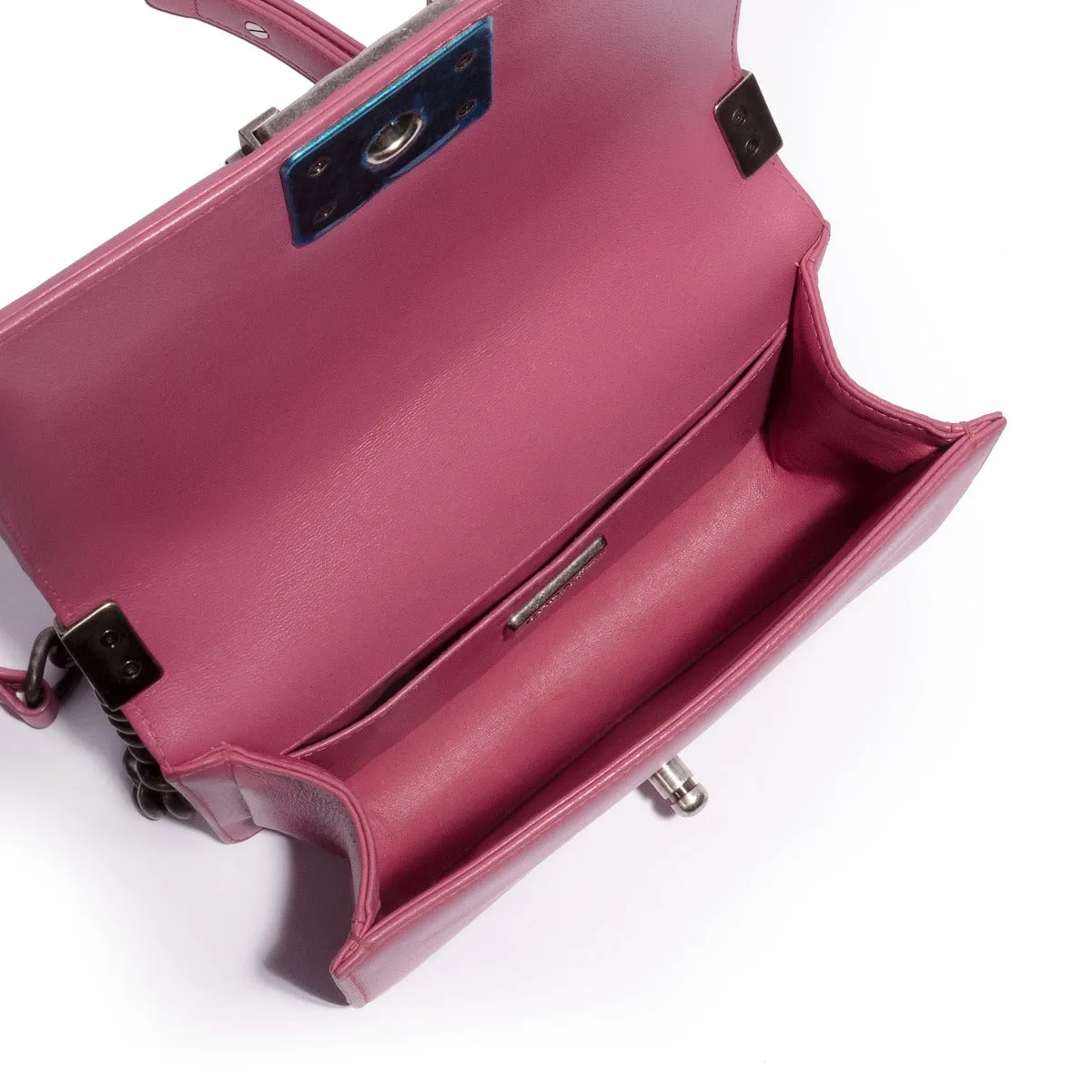 CHANEL Pink Leather Le Boy Bag