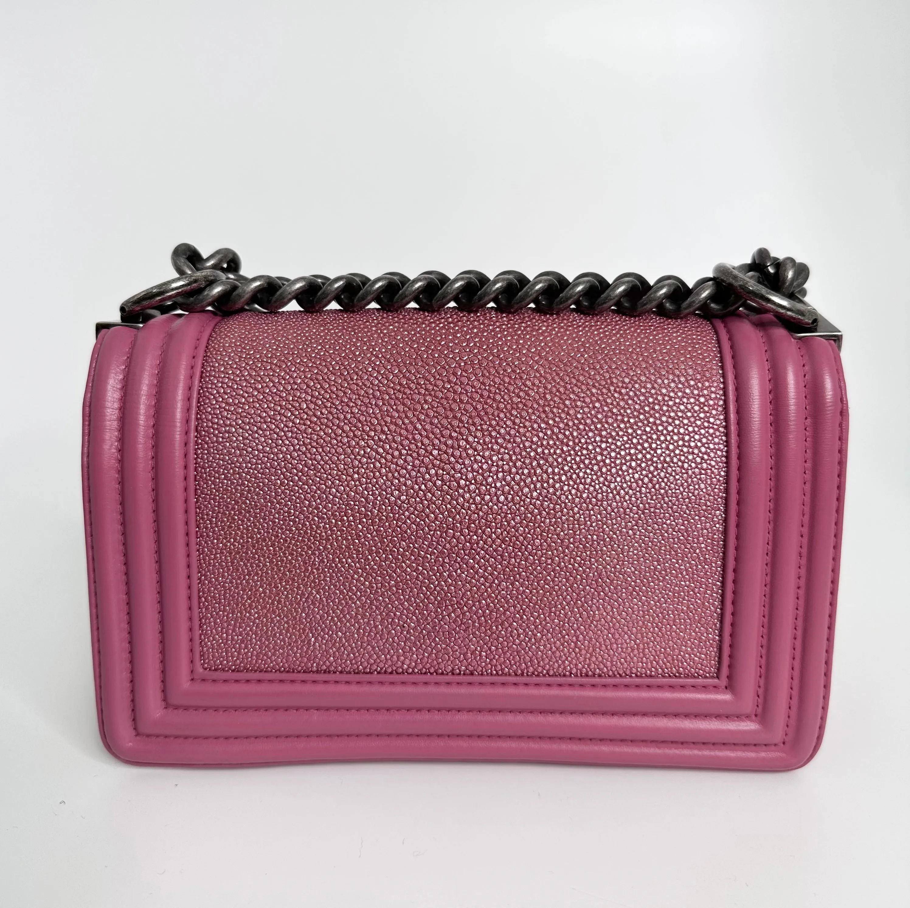 CHANEL Pink Leather Le Boy Bag