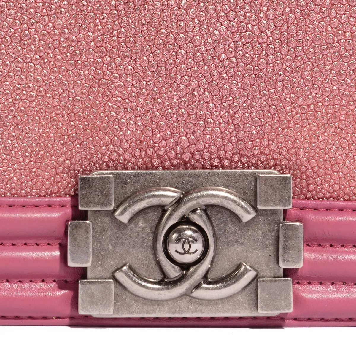 CHANEL Pink Leather Le Boy Bag