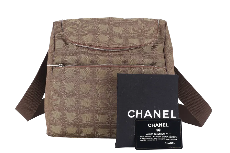 CHANEL SPORTS LINE BACKPACK (705xxxx) GREEN CANVAS SILVER HARDWARE WITH  AND DUST COVER
