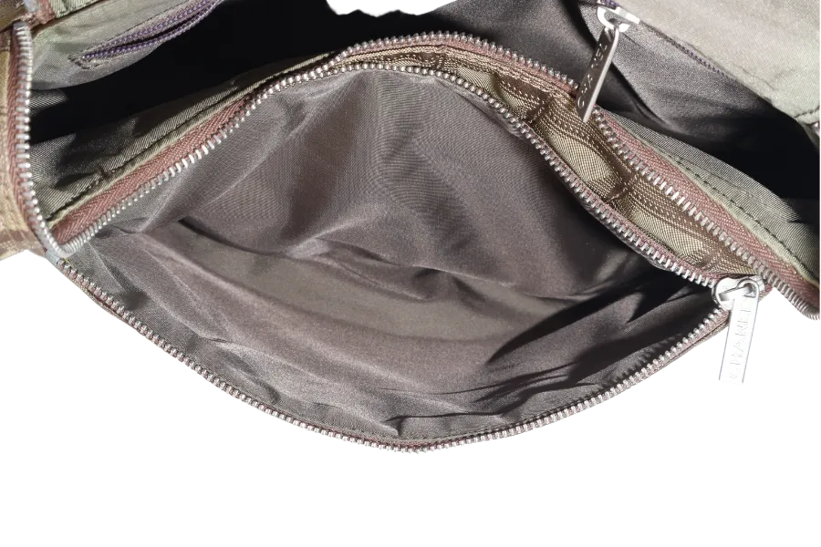 CHANEL SPORTS LINE BACKPACK (705xxxx) GREEN CANVAS SILVER HARDWARE WITH  AND DUST COVER