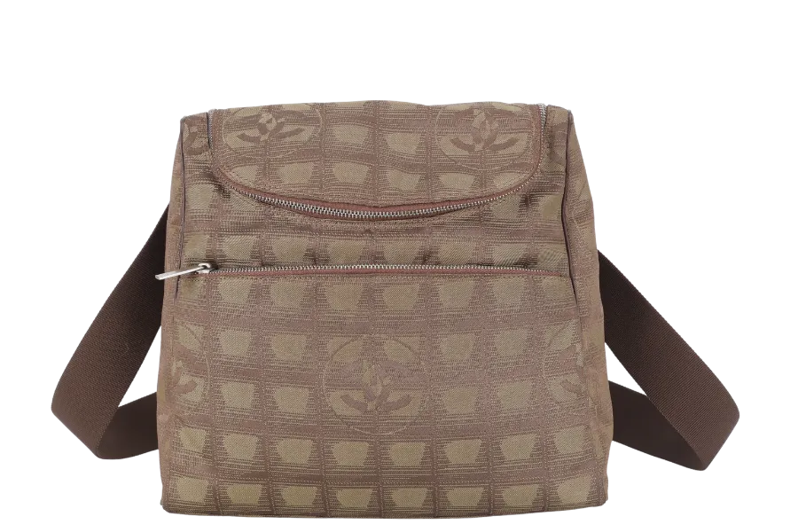 CHANEL SPORTS LINE BACKPACK (705xxxx) GREEN CANVAS SILVER HARDWARE WITH  AND DUST COVER