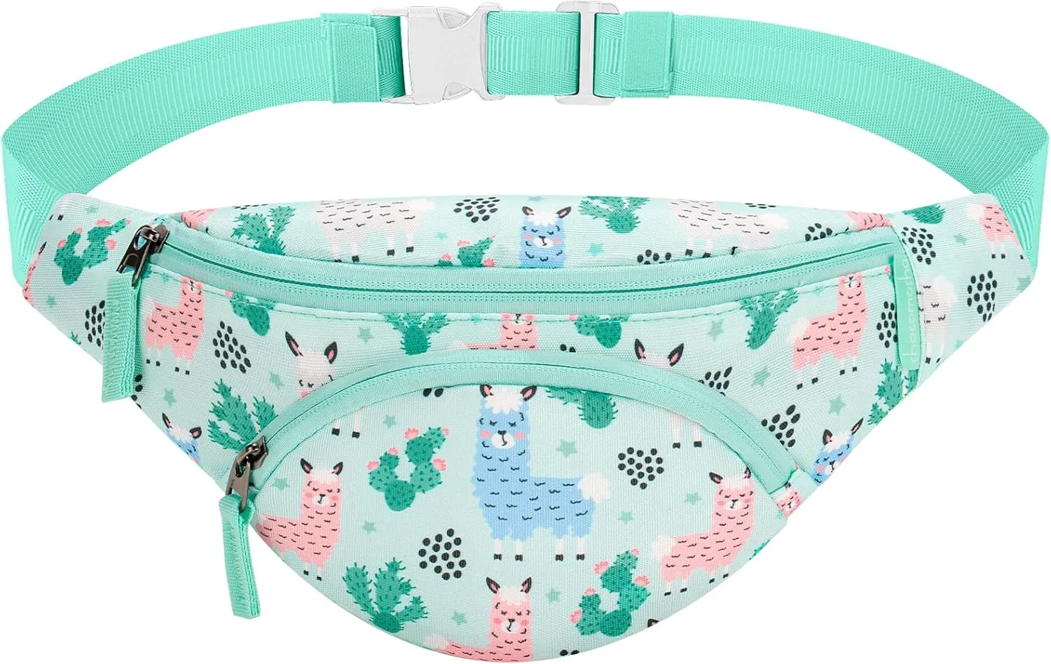 Choco Mocha Kids Fanny Pack for Girls, Toddler Belt Bag 2-4 4-6 Kid Waist Bag Outer for Little Girls age 6-9 8-12 Small Hip Pack (Blue Alpaca)