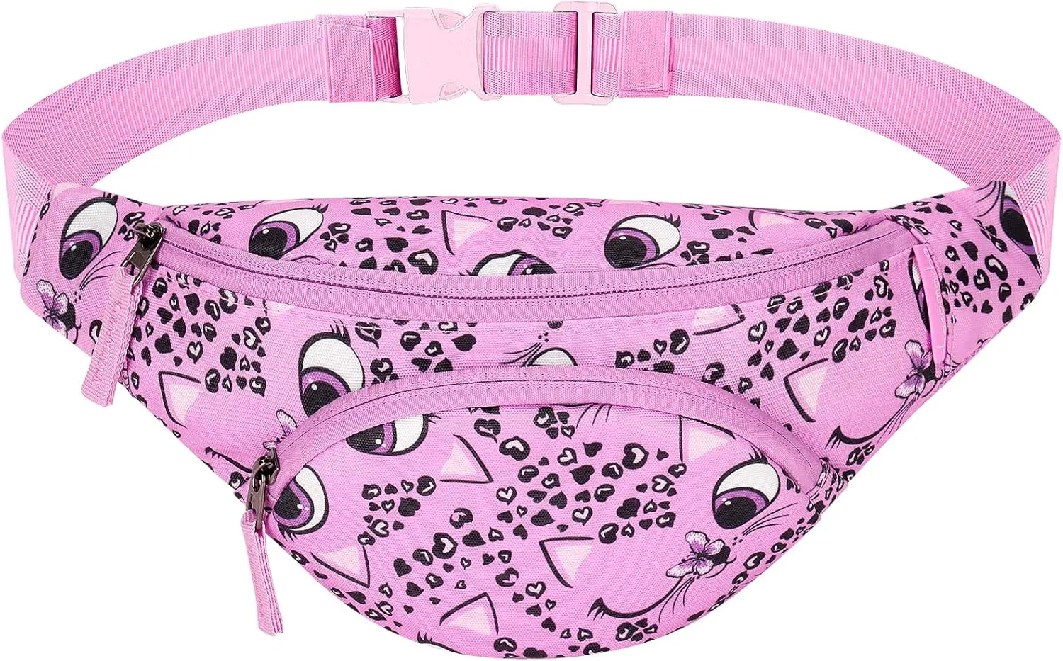 Choco Mocha Kids Fanny Pack for Girls, Toddler Belt Bag 2-4 4-6 Kid Waist Bag Outer for Little Girls age 6-9 8-12 Small Hip Pack (Cat-Pink)
