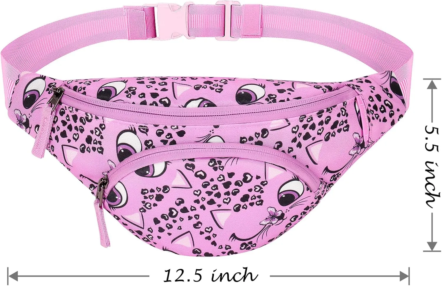 Choco Mocha Kids Fanny Pack for Girls, Toddler Belt Bag 2-4 4-6 Kid Waist Bag Outer for Little Girls age 6-9 8-12 Small Hip Pack (Cat-Pink)