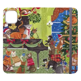 Christmas Cats Wallet Case By Caroline Bonne Muller