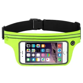 Contact Screen Sports Cell Phone Waist Pack Outdoor Leisure Gear Bag(Fluorescent Green)