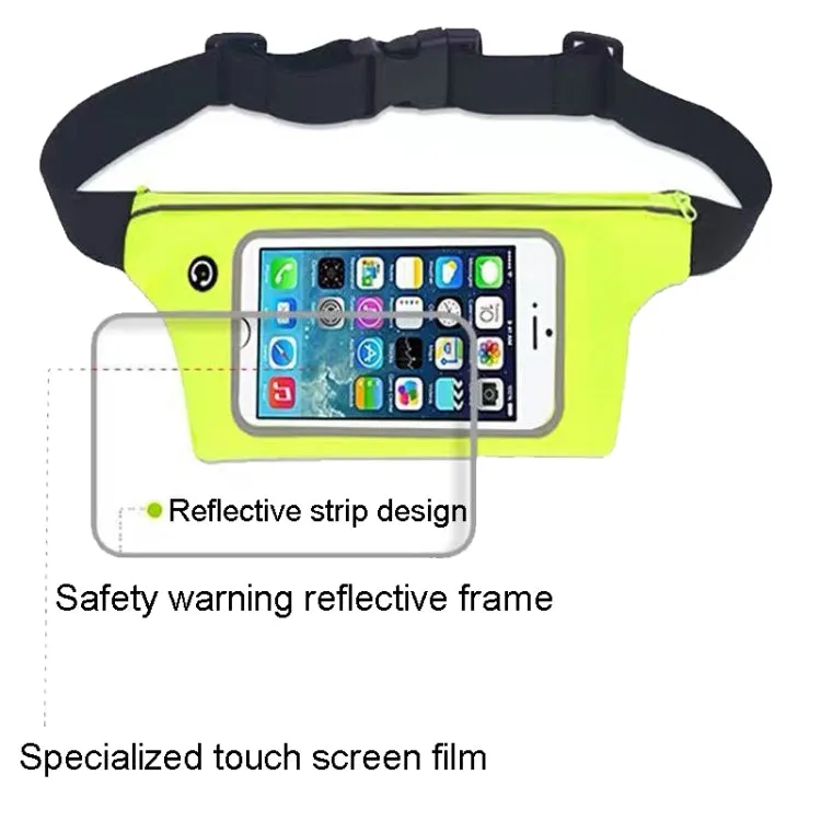 Contact Screen Sports Cell Phone Waist Pack Outdoor Leisure Gear Bag(Fluorescent Green)