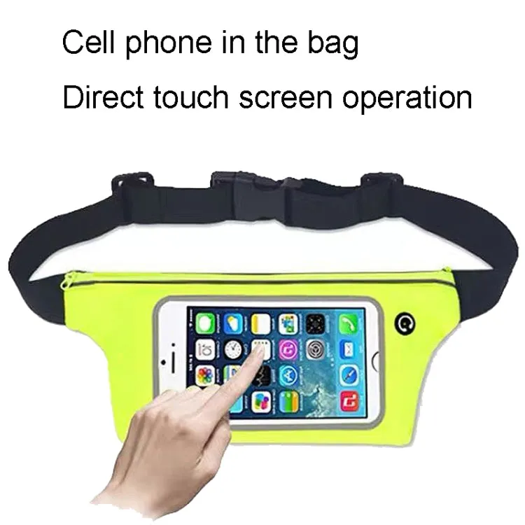 Contact Screen Sports Cell Phone Waist Pack Outdoor Leisure Gear Bag(Fluorescent Green)