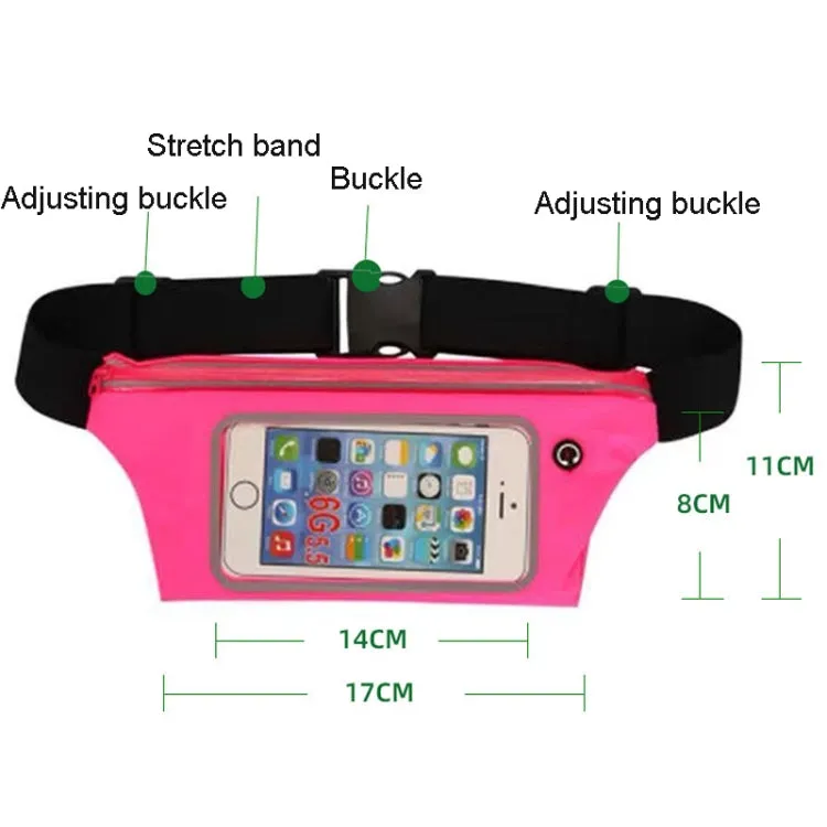 Contact Screen Sports Cell Phone Waist Pack Outdoor Leisure Gear Bag(Fluorescent Green)