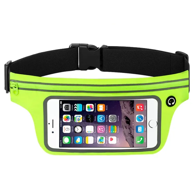 Contact Screen Sports Cell Phone Waist Pack Outdoor Leisure Gear Bag(Fluorescent Green)