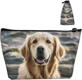 Cosmetic Bag Portable Makeup Bag golden retriever Toiletry Bag Large Capacity Zipper Pouch Waterproof Toiletry Pouch Makeup Organizer Case for Women Men