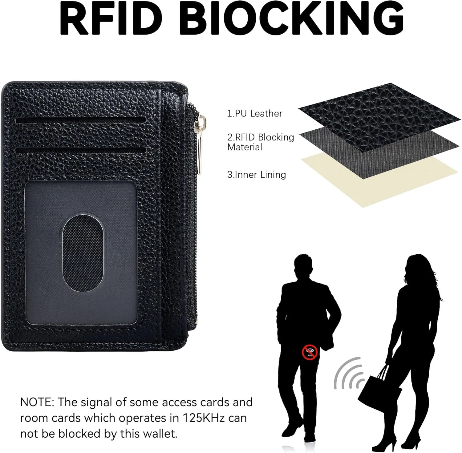 Credit Card Holder for Women Slim Minimalist Front Pocket RFID Blocking Wallet Small Compact Card Case with ID Window