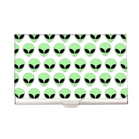 Designer Visiting Card Holder Nutcase - Aliens (White)
