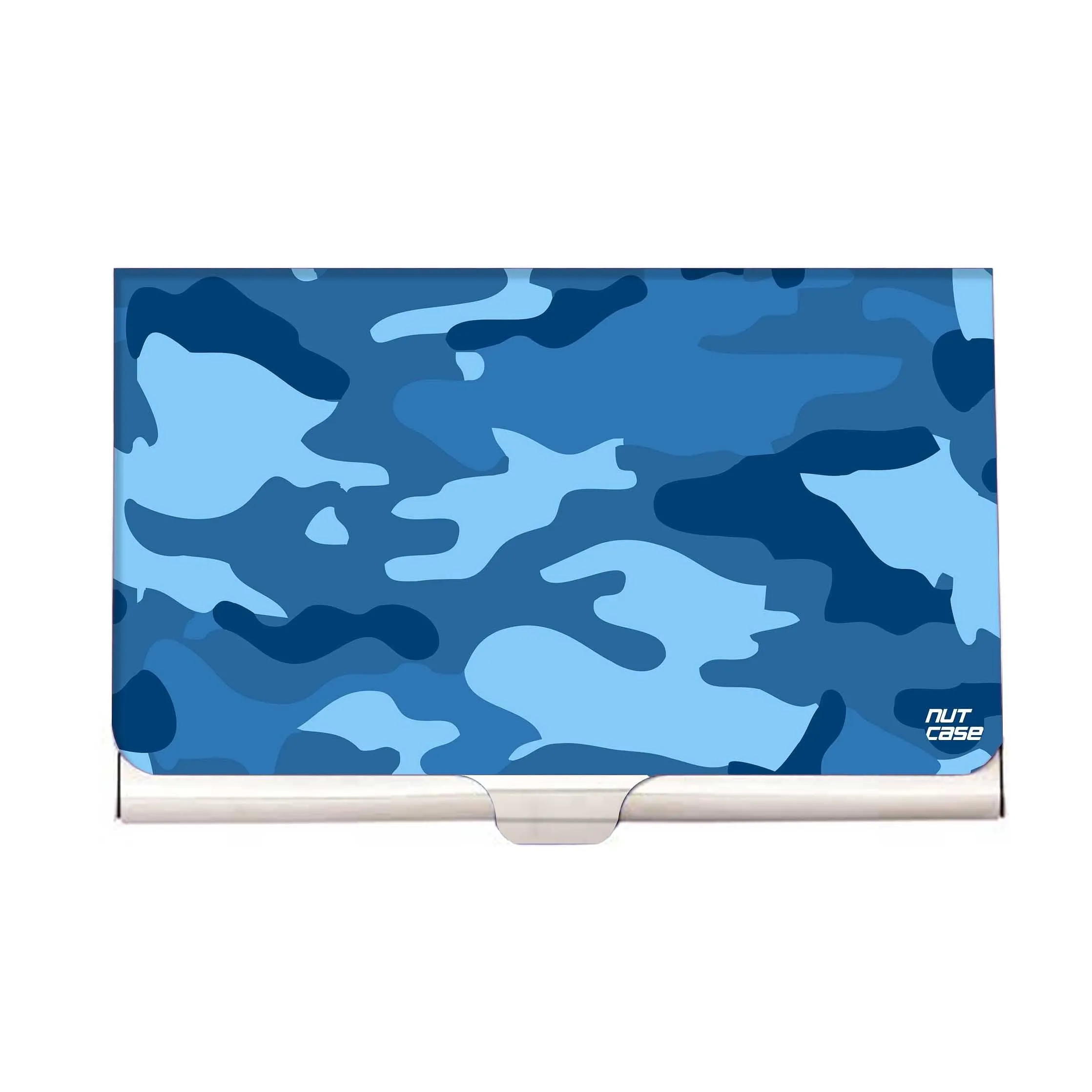 Designer Visiting Card Holder Nutcase - Navy Blue Army Camouflage