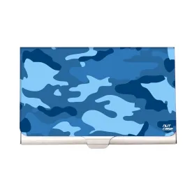 Designer Visiting Card Holder Nutcase - Navy Blue Army Camouflage