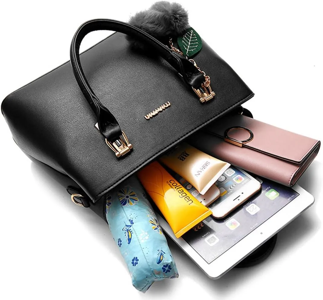 Dreubea Women's Leather Handbag Tote Shoulder Bag Crossbody Purse