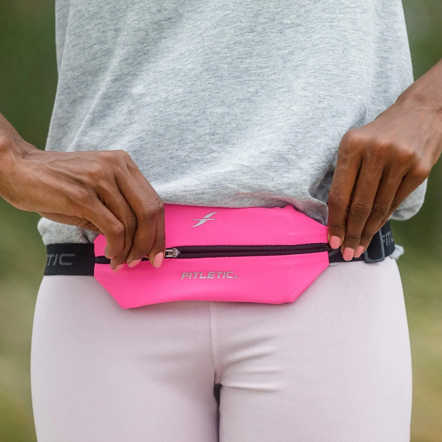 Fitletic Active Lifestyle Fanny Pack & Mini Sports Running Belt For Men & Women  Lightweight, Low Profile & Sleek Design  Ultra-Soft Expandable Lycra Pouch - Fits All Phones  Inner Organizer Pocket
