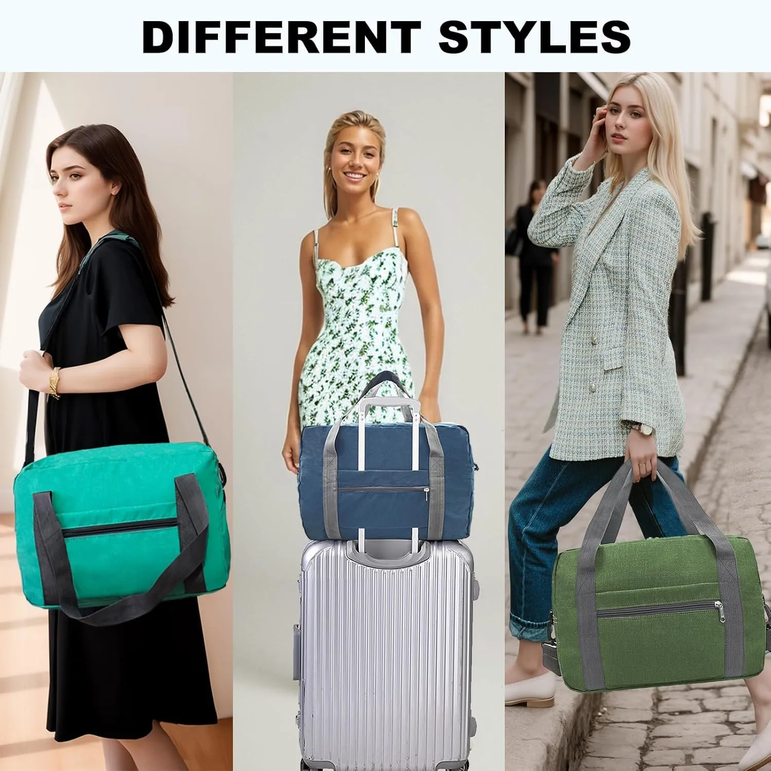For Spirit Airlines Personal Item Bag 18x14x8 in Underseat Carry-on Luggage foldable Travel Duffle Bag for Airplanes(30L, Navy)
