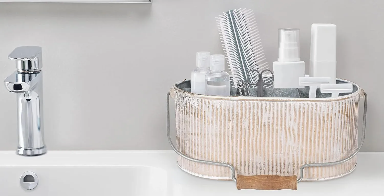 Galvanized bucket,Utensil Caddy,Tin ware dcor,Utensils caddy,Picnic utensil holder caddy,Cutlery Caddy,Flatware caddy,Galvanized Utensil caddy,Galvanized Storage bins,Outdoor utensil -Antique Gold