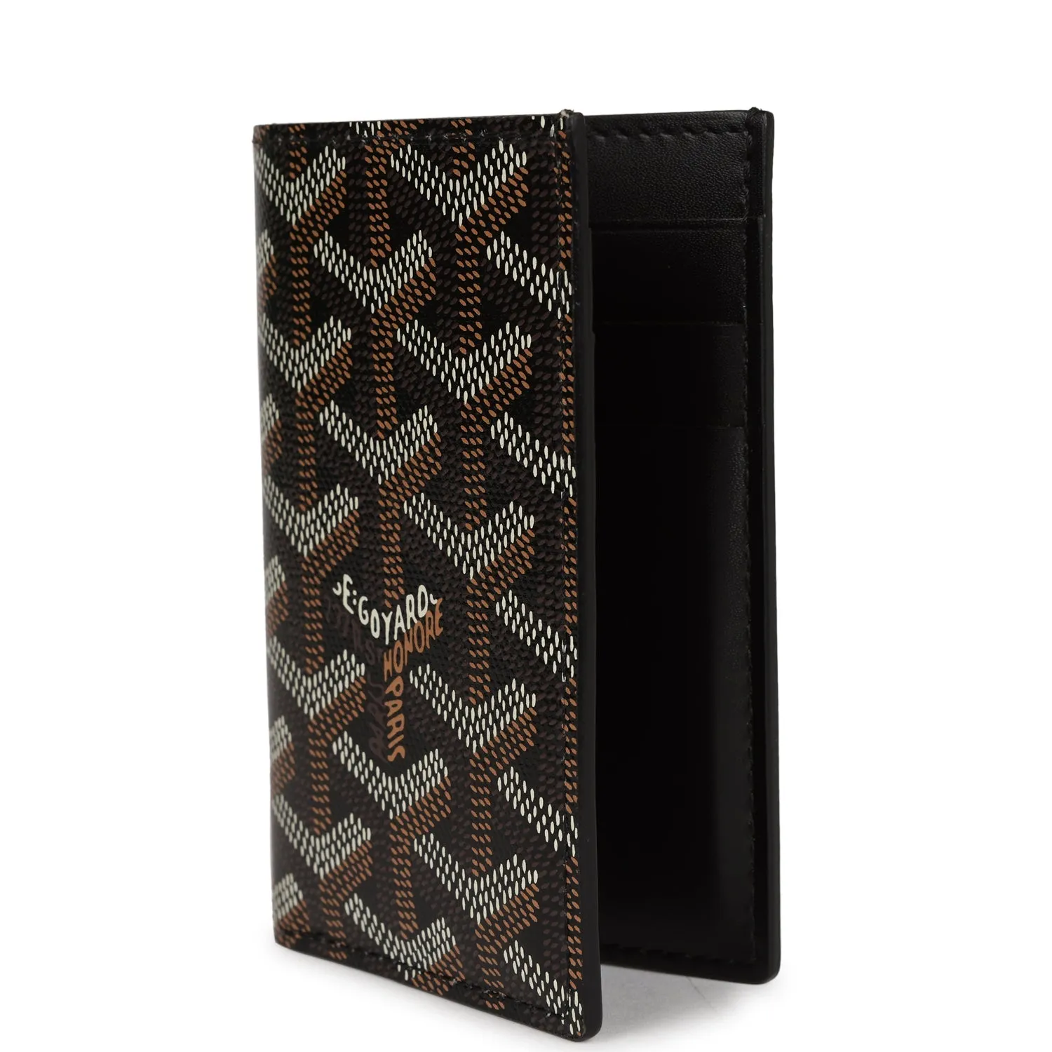Goyard St. Pierre Wallet Black Goyardine Canvas and Vauzelles Calfskin